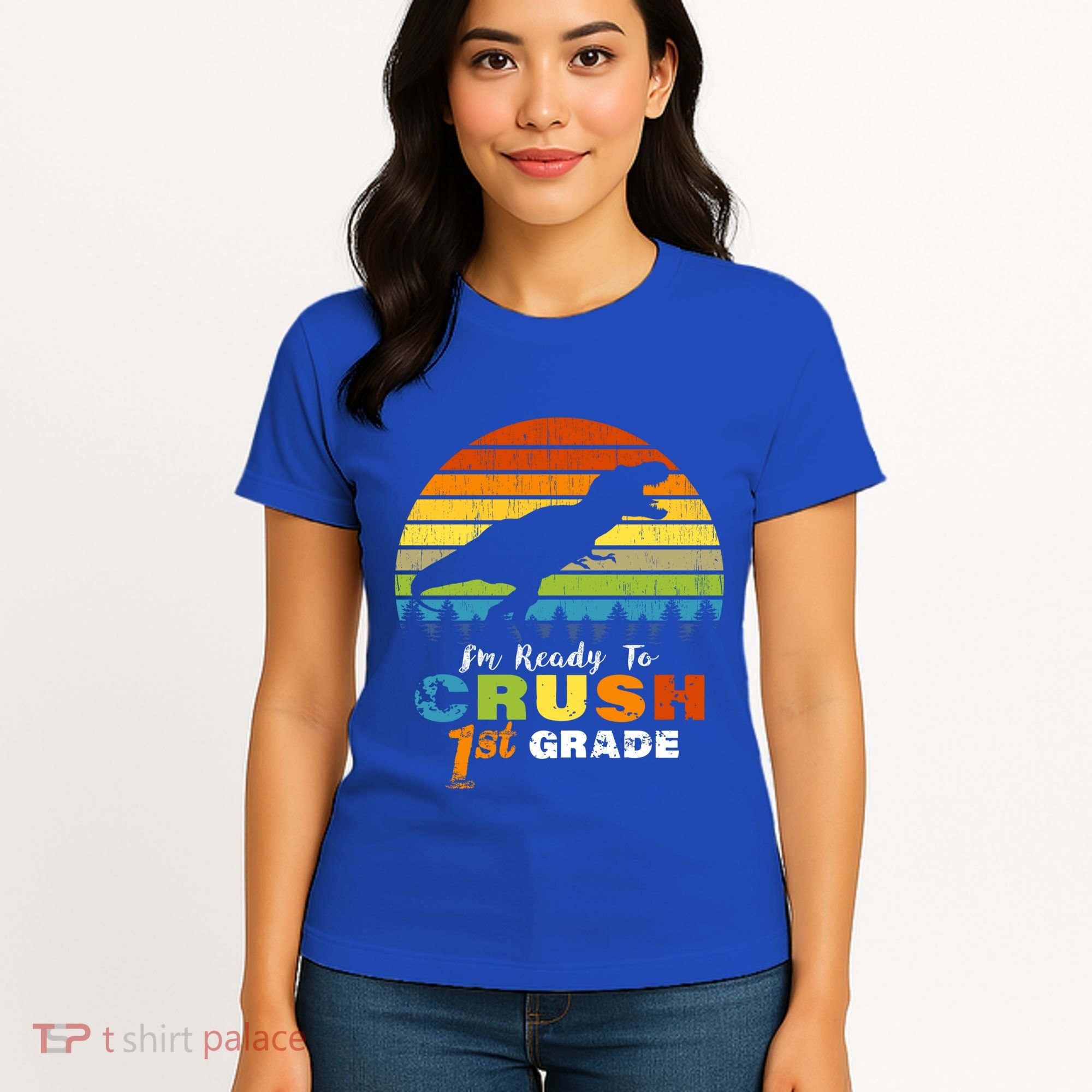 Dinosaur First Grade Im Ready To Crush 1St Grade Gift Women's T-Shirt