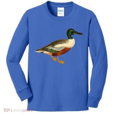 Duck Funny Gift Cute Shoveler Duck Vintage Duck Graphic Gift Kids Long Sleeve Shirt