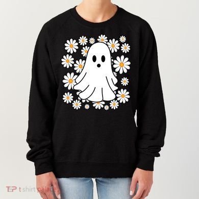 Daisy Floral Ghost Cute Halloween Women's Sweatshirt