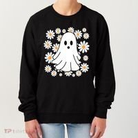 Daisy Floral Ghost Cute Halloween Women's Sweatshirt thumb 0