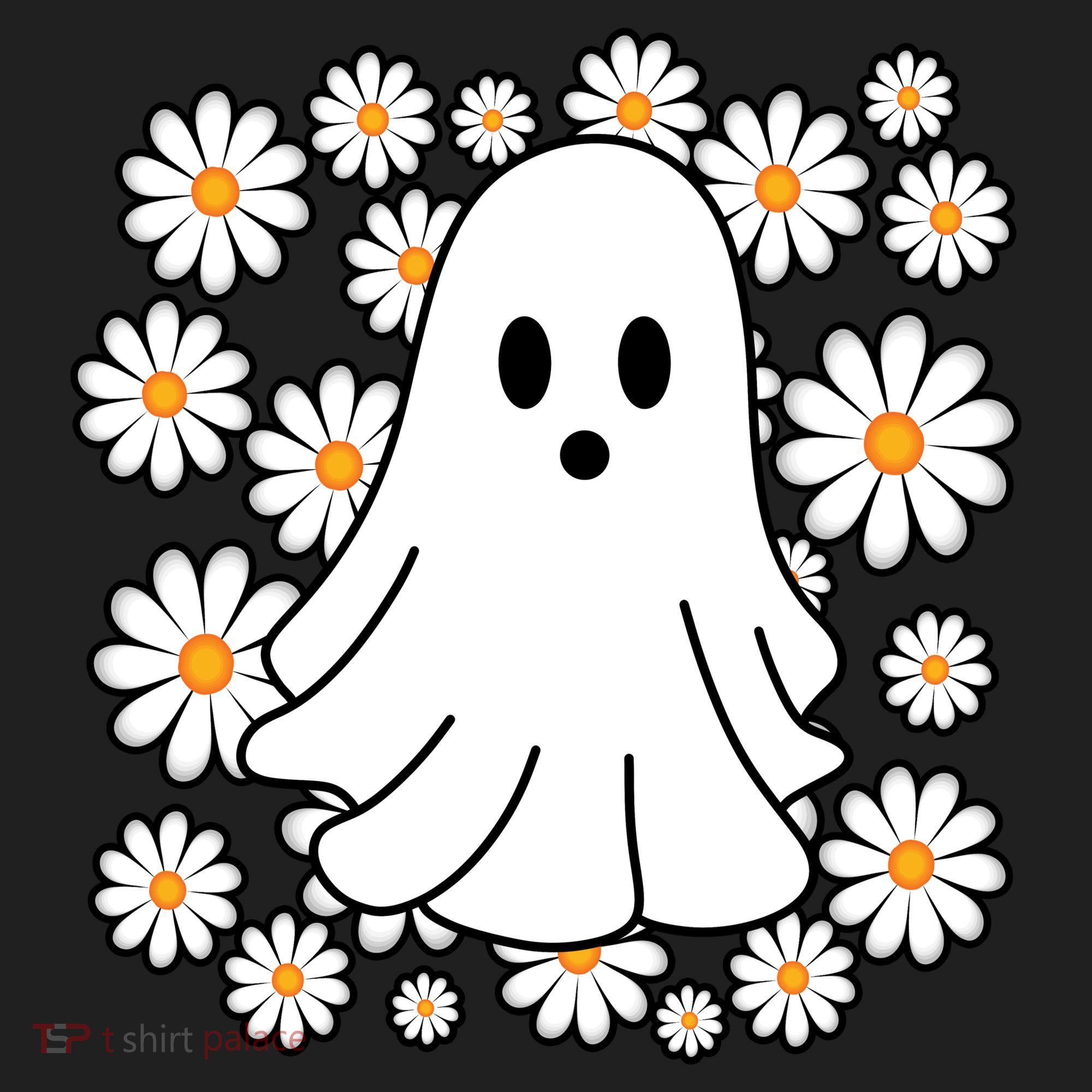 Daisy Floral Ghost Cute Halloween Women's Sweatshirt