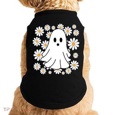 Daisy Floral Ghost Cute Halloween Doggie Tank
