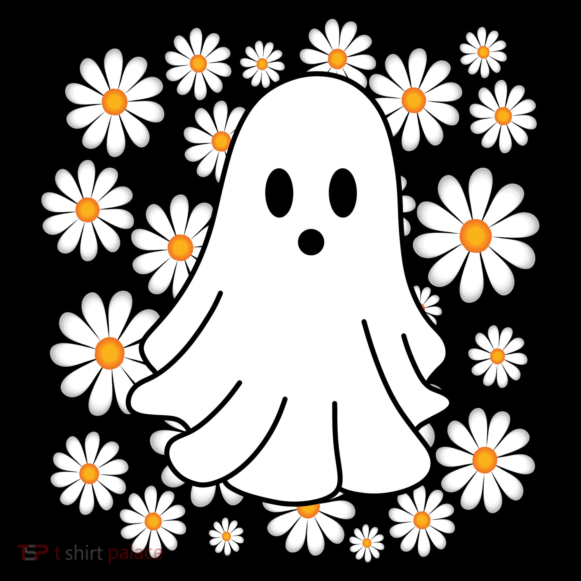 Daisy Floral Ghost Cute Halloween Bucket Hat