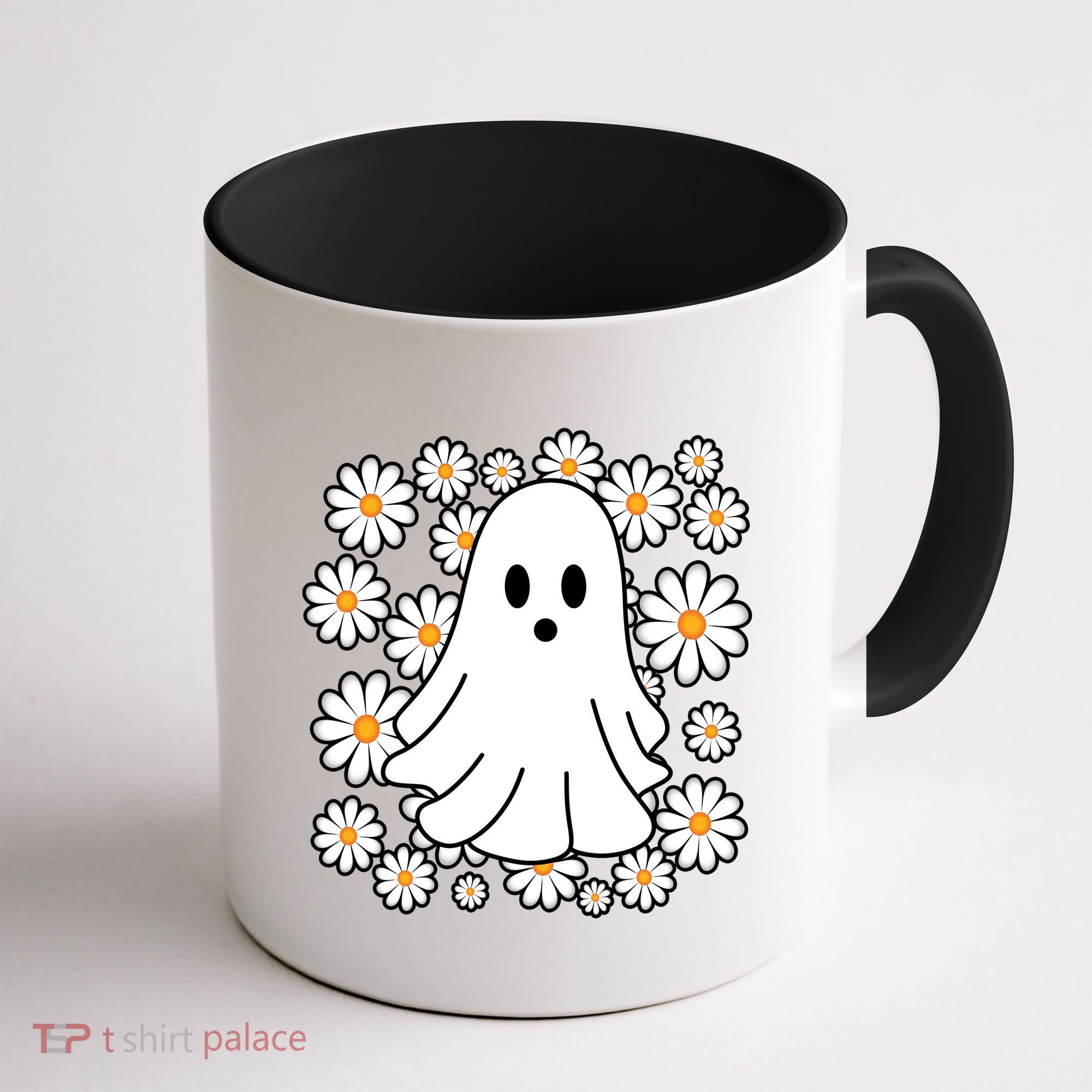 Daisy Floral Ghost Cute Halloween Coffee Mug