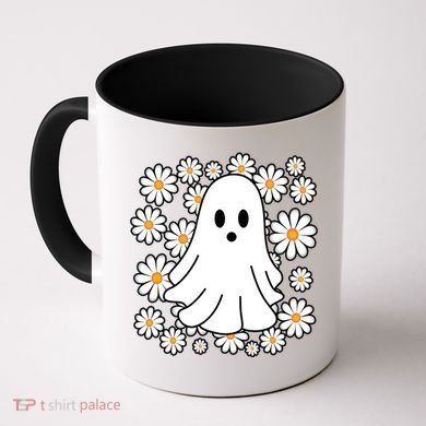 Daisy Floral Ghost Cute Halloween Coffee Mug