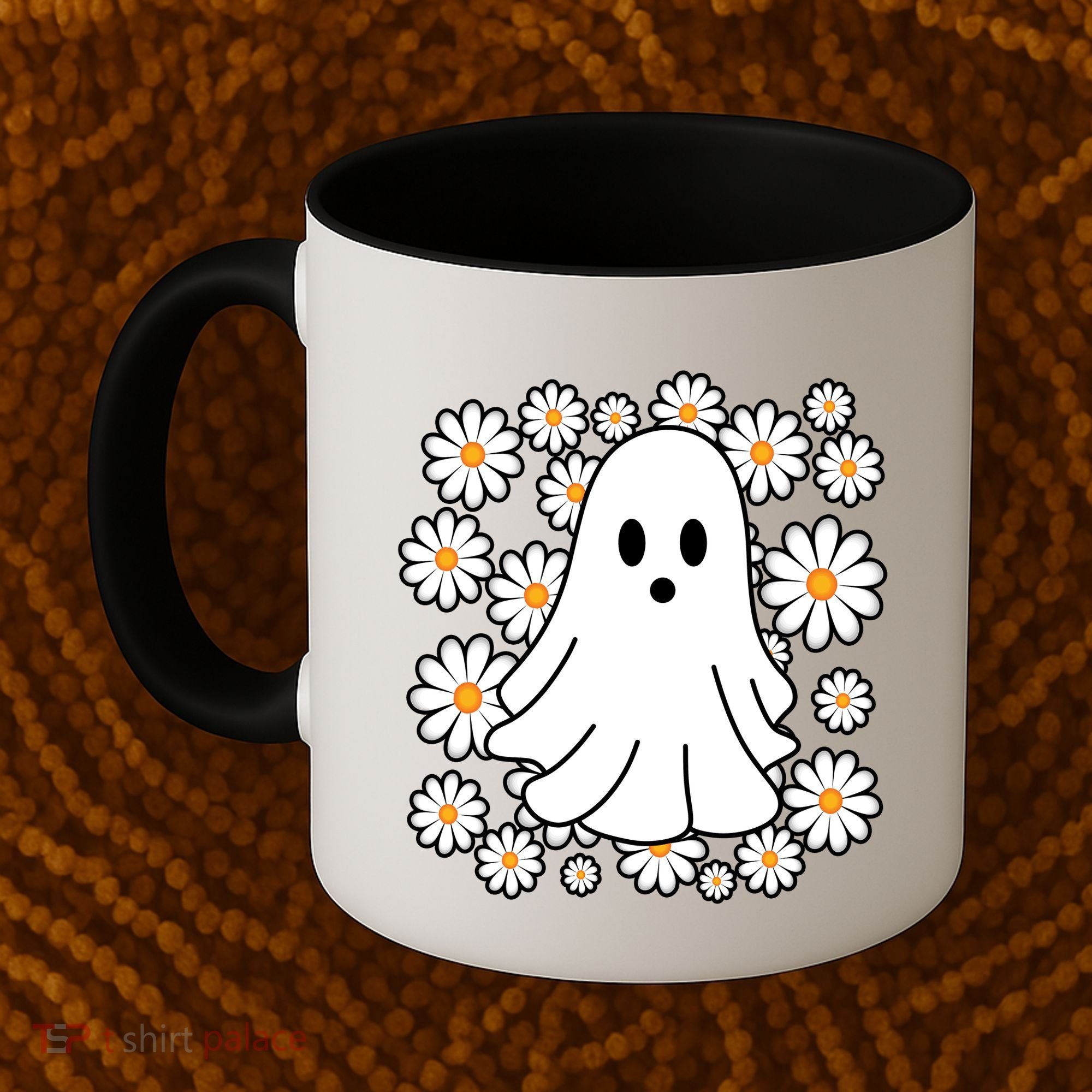 Daisy Floral Ghost Cute Halloween Coffee Mug