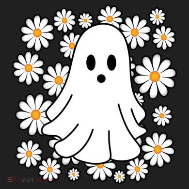 Daisy Floral Ghost Cute Halloween District V.I.T. Heavyweight Hoodie