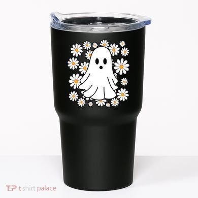Daisy Floral Ghost Cute Halloween Tumbler