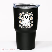 Daisy Floral Ghost Cute Halloween Tumbler thumb 0