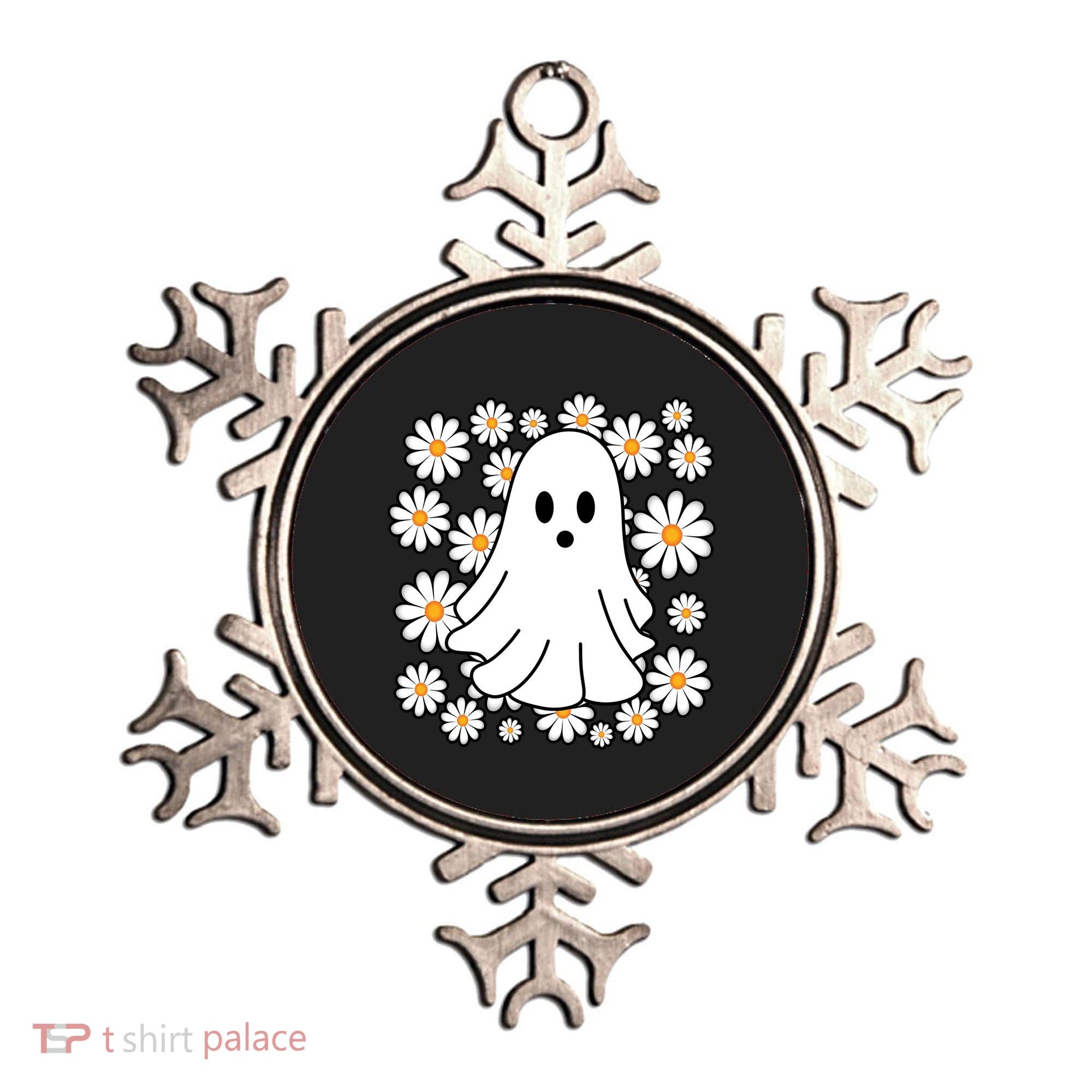 Daisy Floral Ghost Cute Halloween Ornament