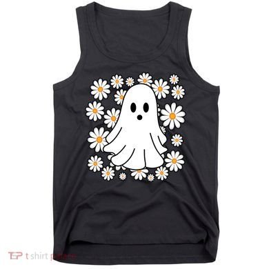Daisy Floral Ghost Cute Halloween Tank Top