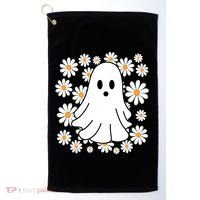 Daisy Floral Ghost Cute Halloween Golf Towel thumb 0