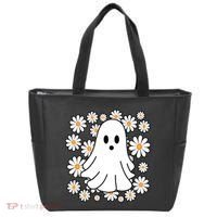 Daisy Floral Ghost Cute Halloween Tote Bag thumb 0
