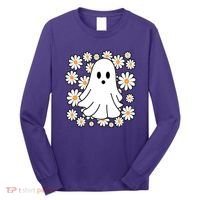 Daisy Floral Ghost Cute Halloween Long Sleeve Shirt thumb 0