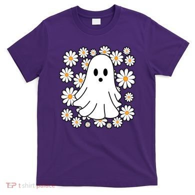 Daisy Floral Ghost Cute Halloween T-Shirt