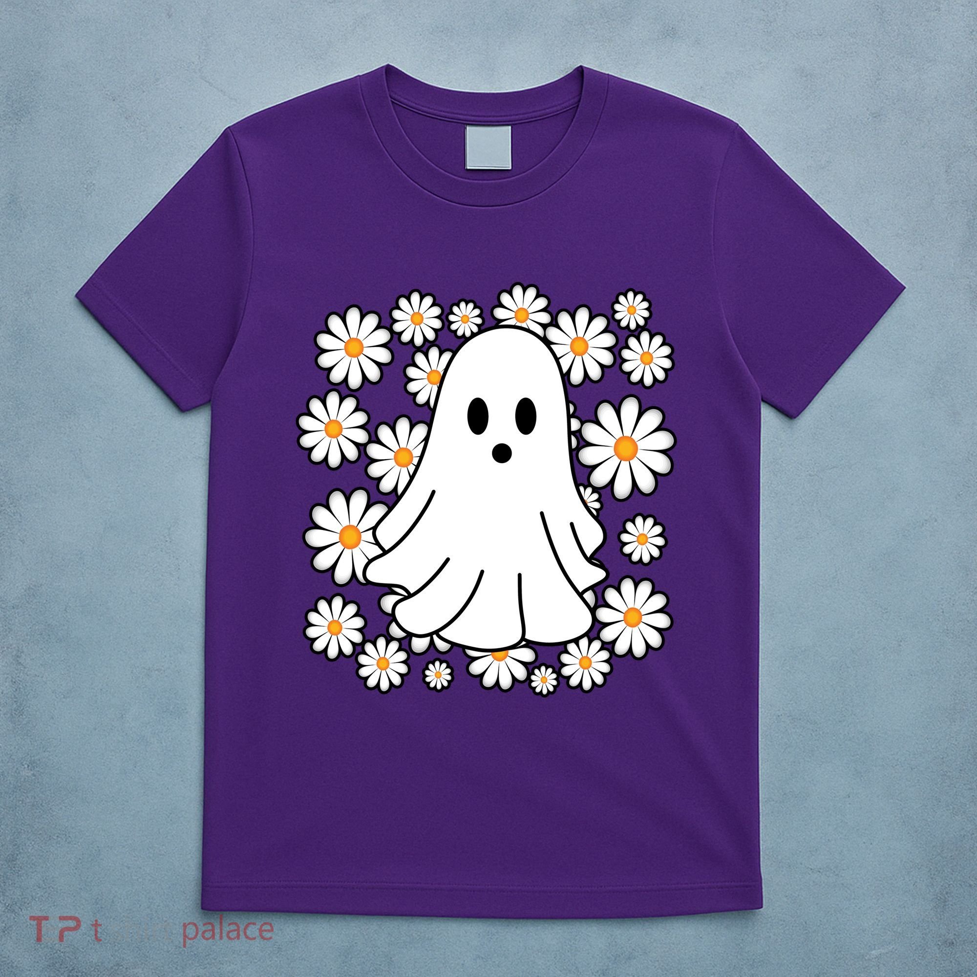 Daisy Floral Ghost Cute Halloween T-Shirt