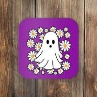 Daisy Floral Ghost Cute Halloween Coaster thumb 0