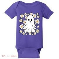 Daisy Floral Ghost Cute Halloween Baby Bodysuit thumb 0