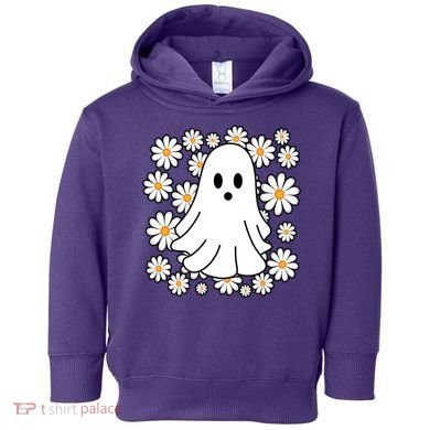 Daisy Floral Ghost Cute Halloween Toddler Hoodie
