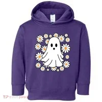 Daisy Floral Ghost Cute Halloween Toddler Hoodie thumb 0