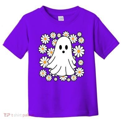 Daisy Floral Ghost Cute Halloween Toddler T-Shirt