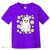 Daisy Floral Ghost Cute Halloween Toddler T-Shirt thumb 0