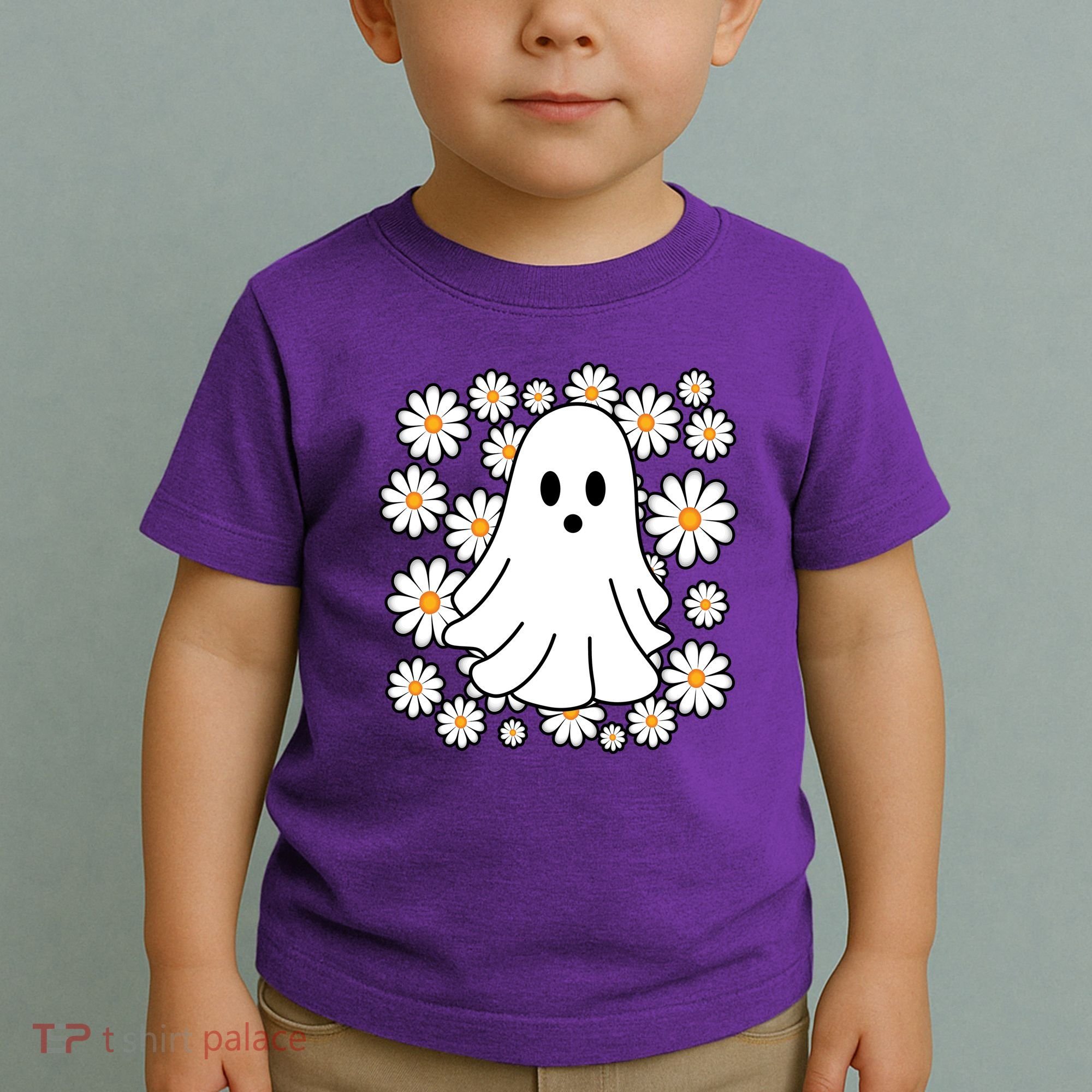 Daisy Floral Ghost Cute Halloween Toddler T-Shirt