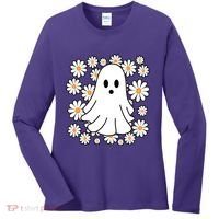 Daisy Floral Ghost Cute Halloween Women's Long Sleeve Shirt thumb 0