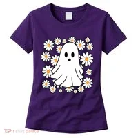 Daisy Floral Ghost Cute Halloween Women's T-Shirt thumb 0