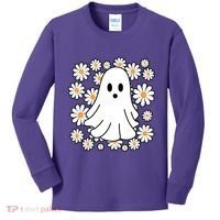 Daisy Floral Ghost Cute Halloween Kids Long Sleeve Shirt thumb 0