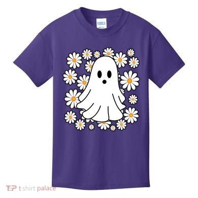 Daisy Floral Ghost Cute Halloween Kids T-Shirt