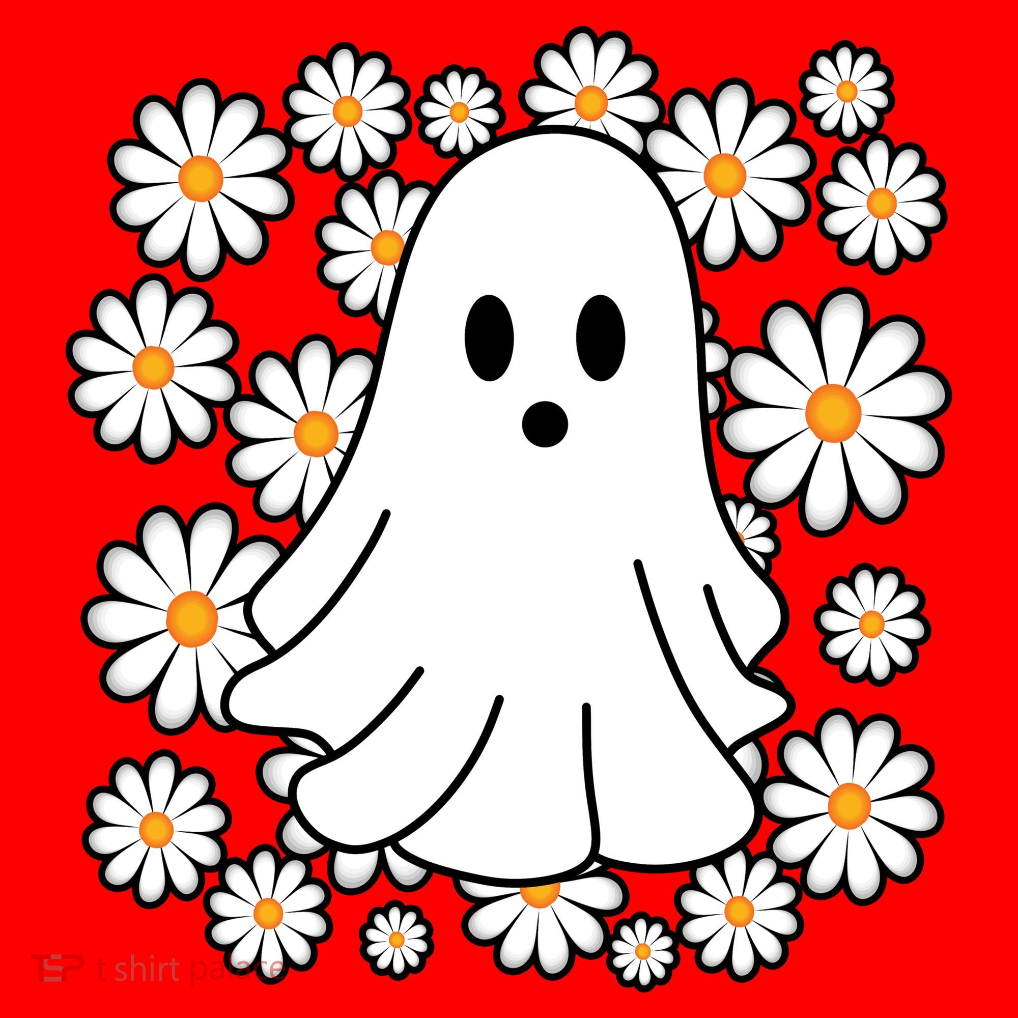 Daisy Floral Ghost Cute Halloween Santa Hat
