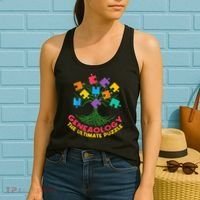 DNA Fractal Genealogy Of Life Genetics Tree Biology Class Women's Tank Top thumb 2