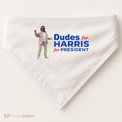 Dudes For Harris For President USA-Made Doggie Bandana