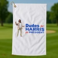 Dudes For Harris For President Golf Towel thumb 1