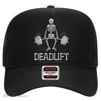 DEADLIFT Funny Halloween Skeleton Weight Lifting Workout Hat thumb 0