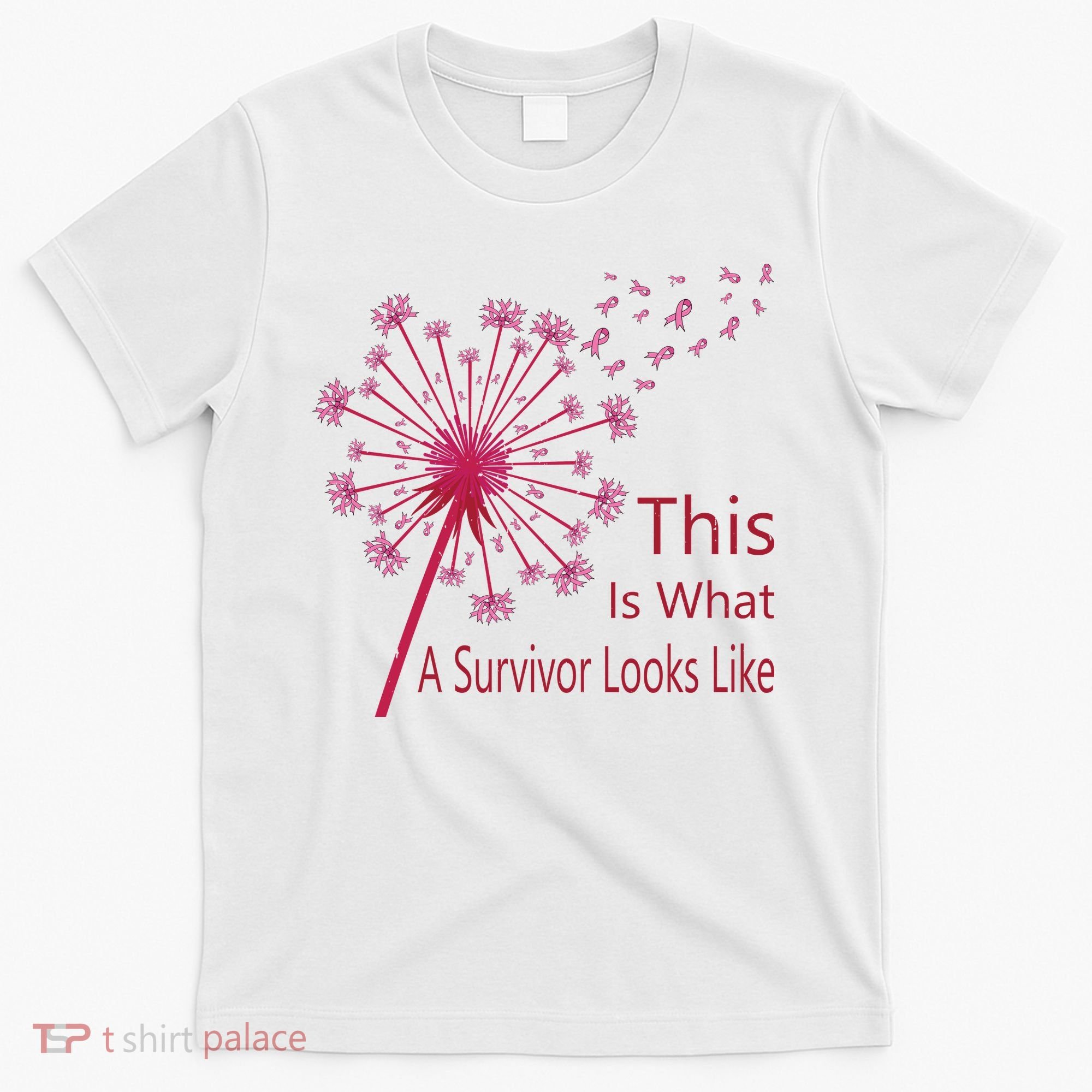 Dandelion Faith Hope Love Breast Cancer Awareness Flower T-Shirt