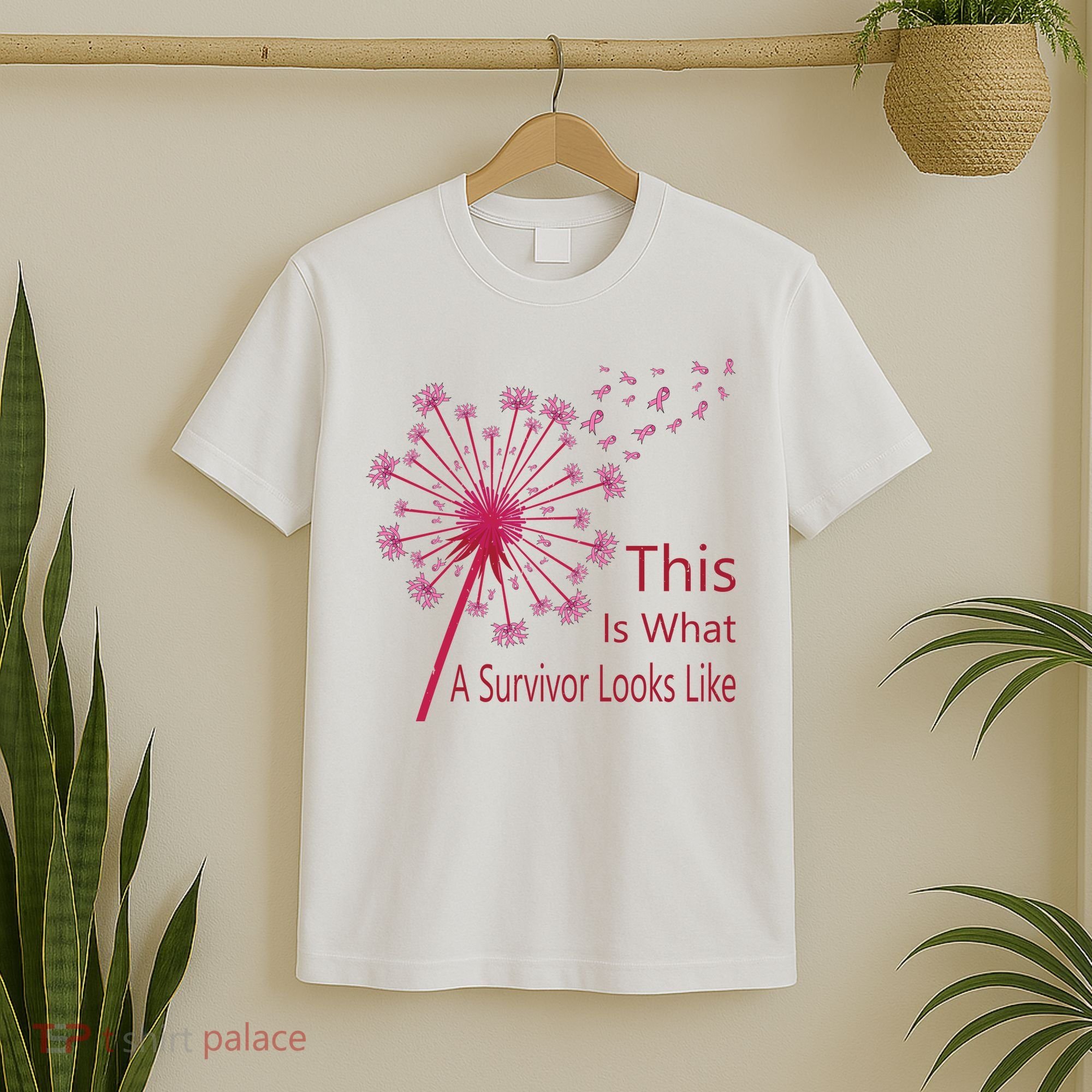 Dandelion Faith Hope Love Breast Cancer Awareness Flower T-Shirt