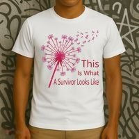 Dandelion Faith Hope Love Breast Cancer Awareness Flower T-Shirt thumb 3
