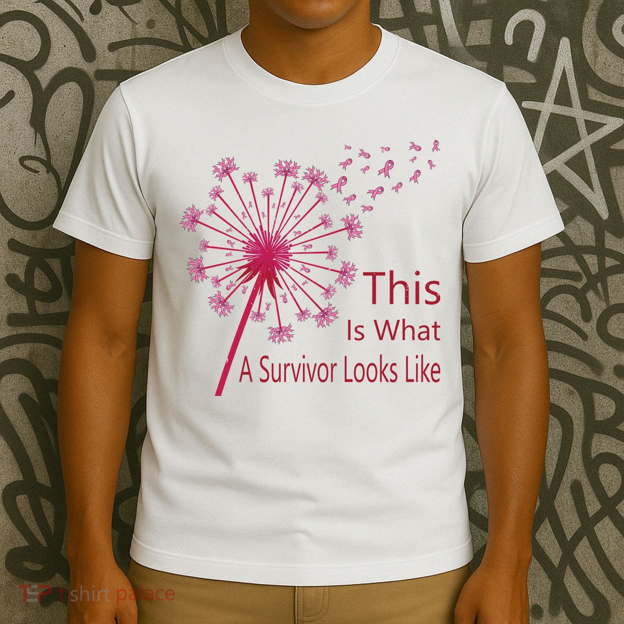 Dandelion Faith Hope Love Breast Cancer Awareness Flower T-Shirt