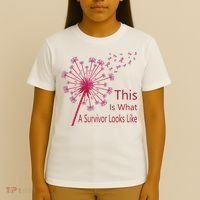 Dandelion Faith Hope Love Breast Cancer Awareness Flower T-Shirt thumb 4