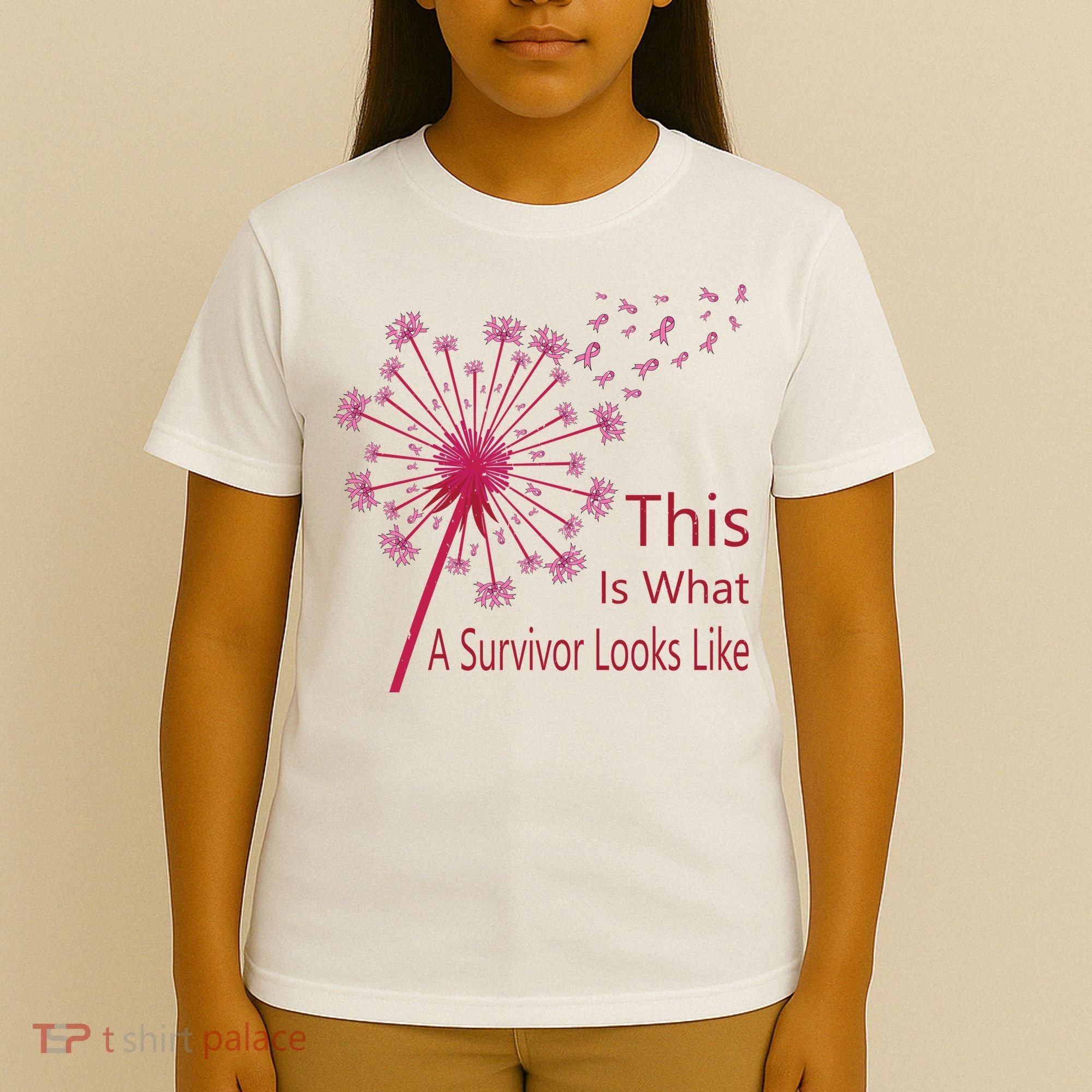 Dandelion Faith Hope Love Breast Cancer Awareness Flower T-Shirt