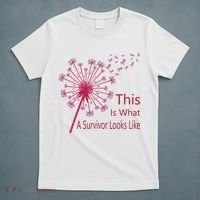 Dandelion Faith Hope Love Breast Cancer Awareness Flower T-Shirt thumb 5