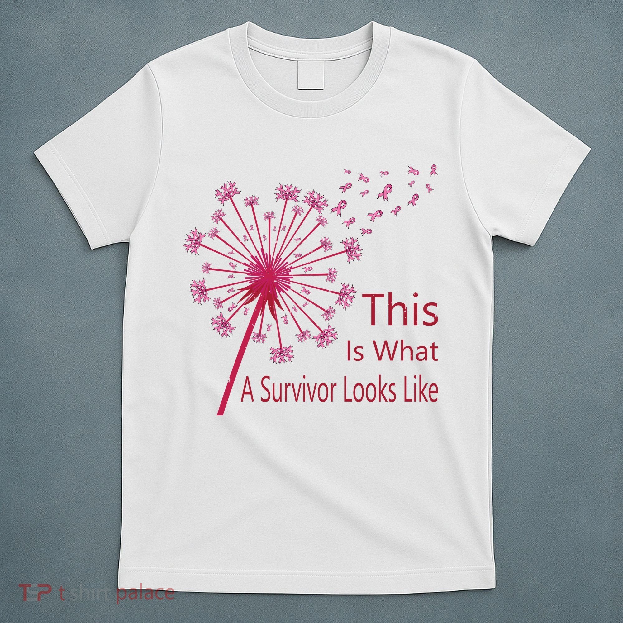 Dandelion Faith Hope Love Breast Cancer Awareness Flower T-Shirt