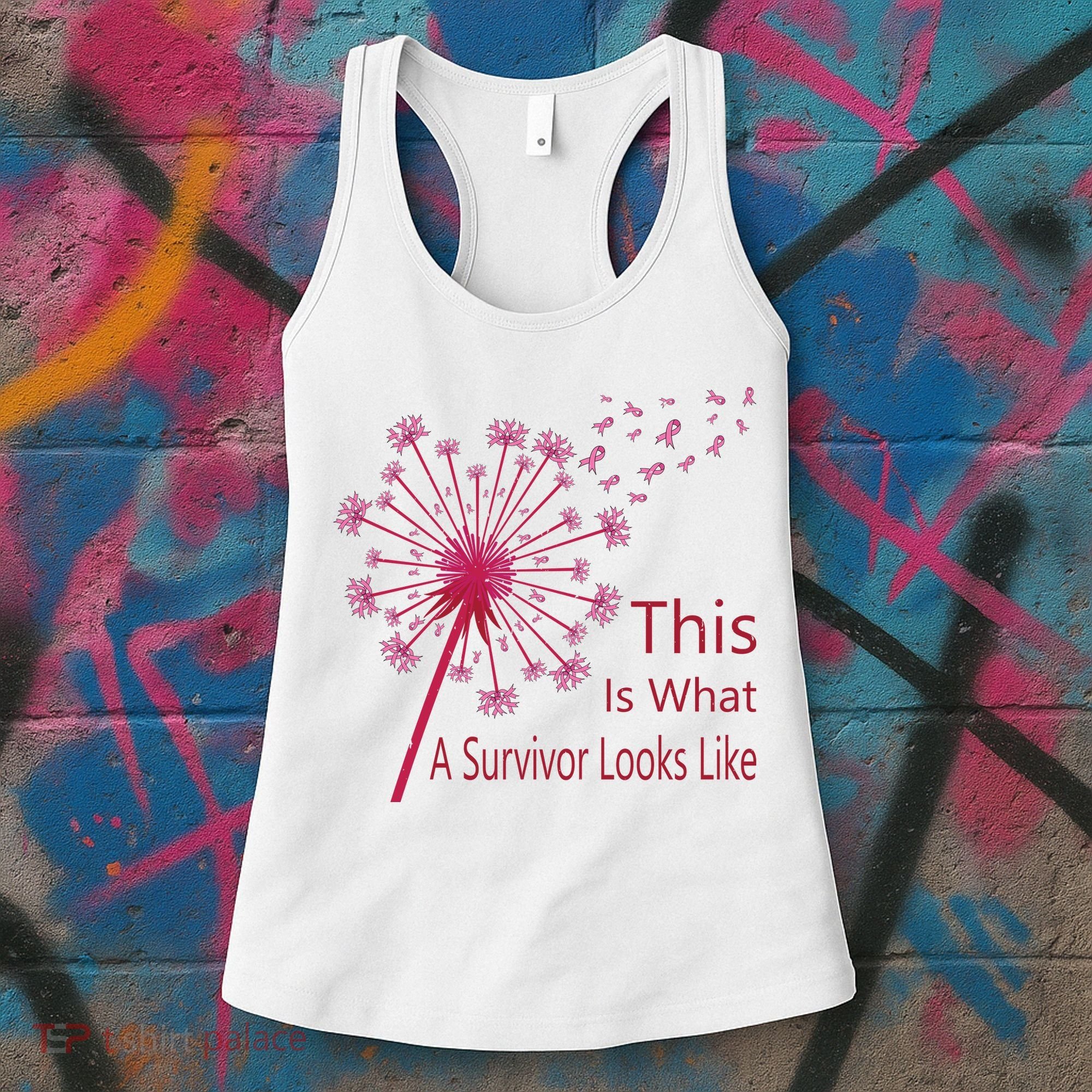 Dandelion Faith Hope Love Breast Cancer Awareness Flower Women's Tank Top