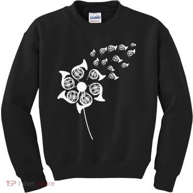 Dandelion French Horn Kids Sweatshirt