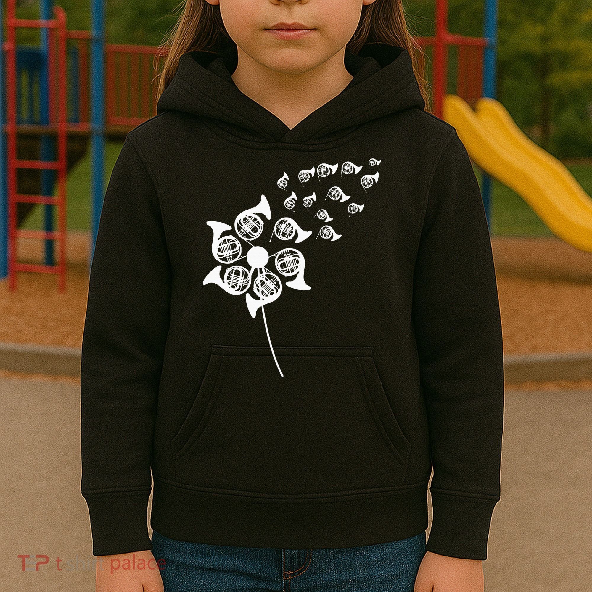 Dandelion French Horn Kids Hoodie