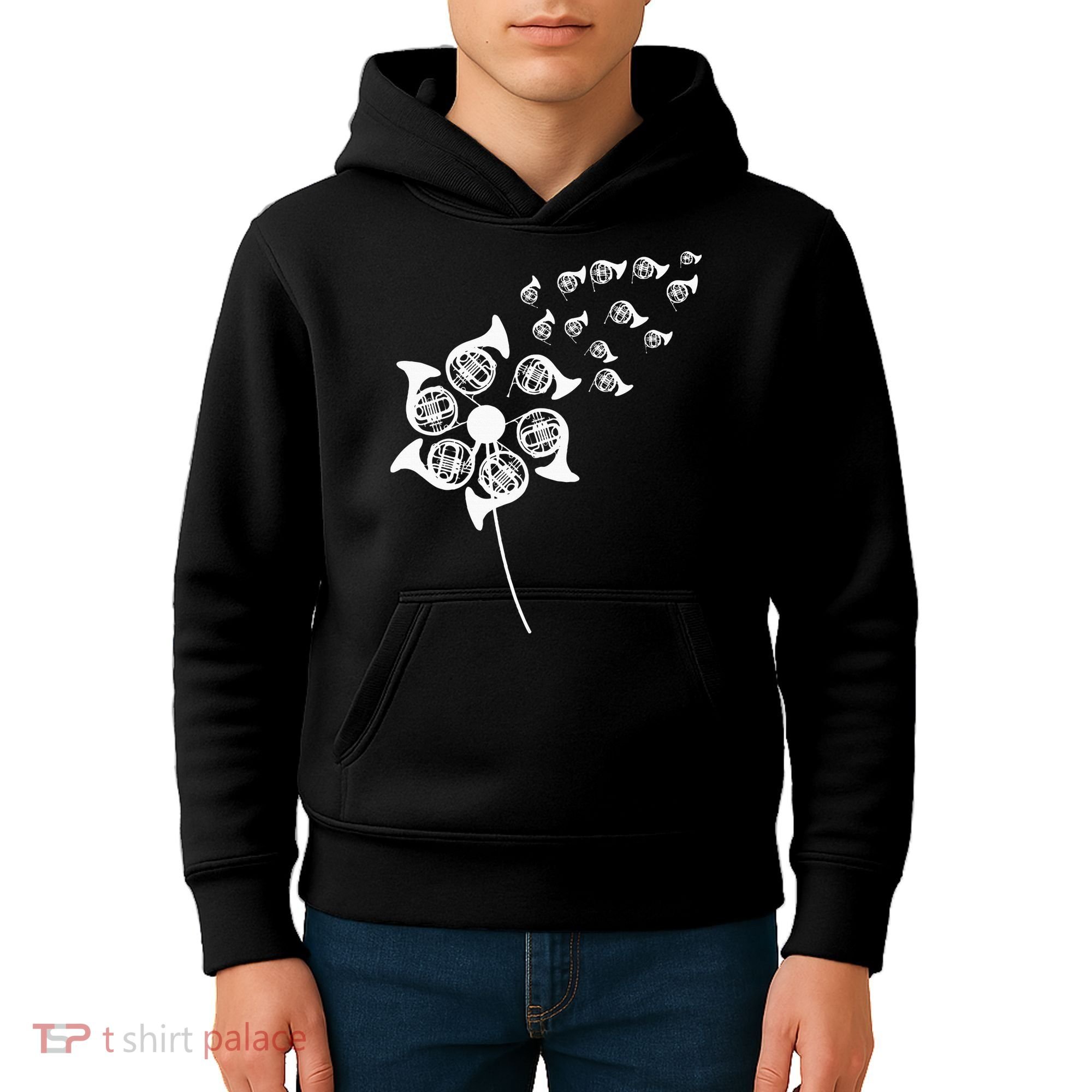 Dandelion French Horn Kids Hoodie