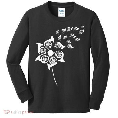Dandelion French Horn Kids Long Sleeve Shirt