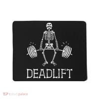 DEADLIFT Funny Halloween Skeleton Weight Lifting Workout Mousepad thumb 0